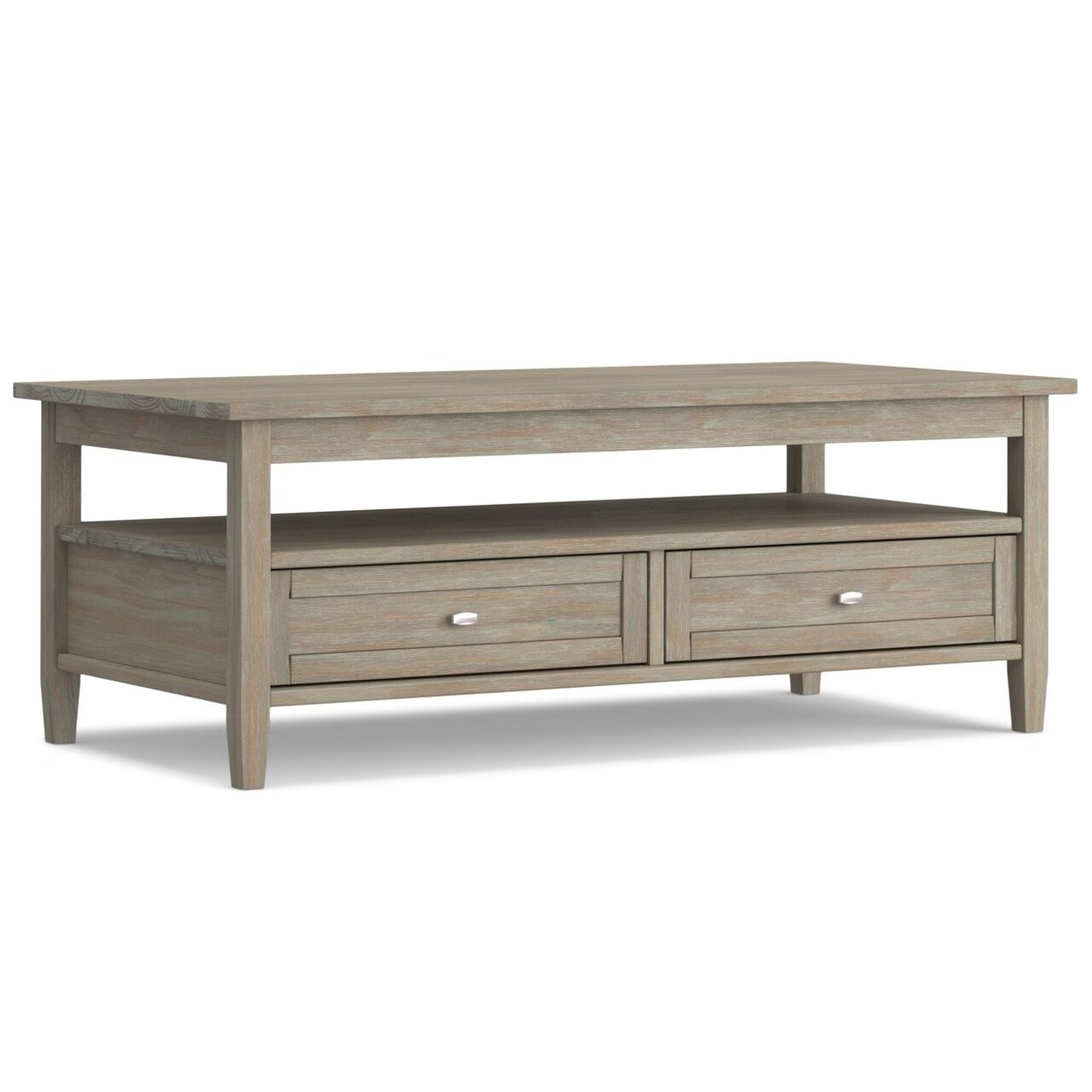 Simpli Home Warm Shaker Solid Wood 48"Rectangle Transitional Coffee Table